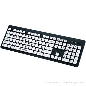 2014 Hot Selling 2.4GHz Wireless Washable Keyboard with Mini Receiver, Pink/Blue/Purple Colorful